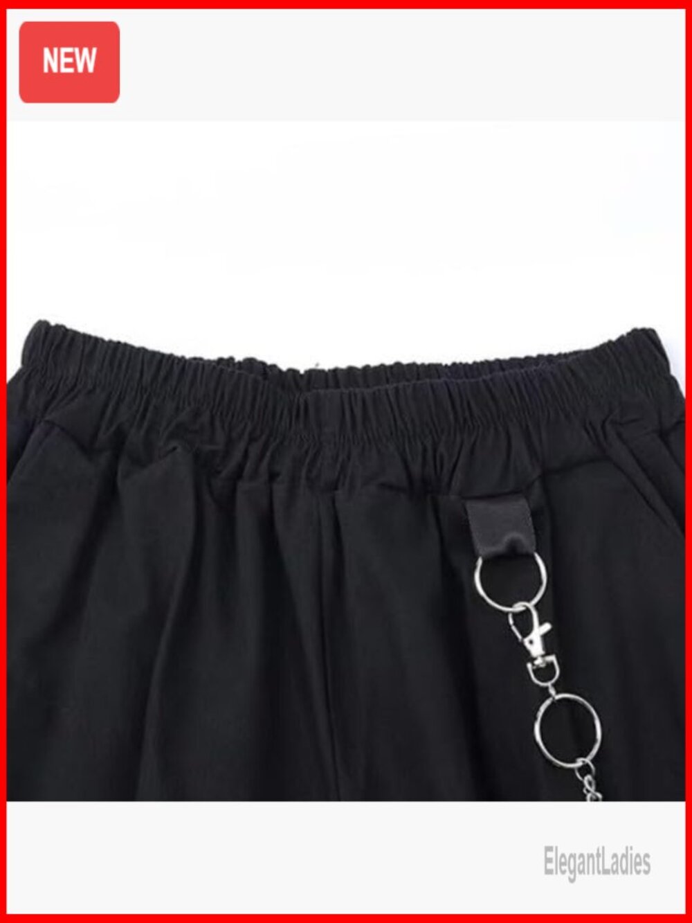 Women's Cargo Jogger Pants with Removable Chain, Utility Pockets, Lightweight - Picture 5 of 7